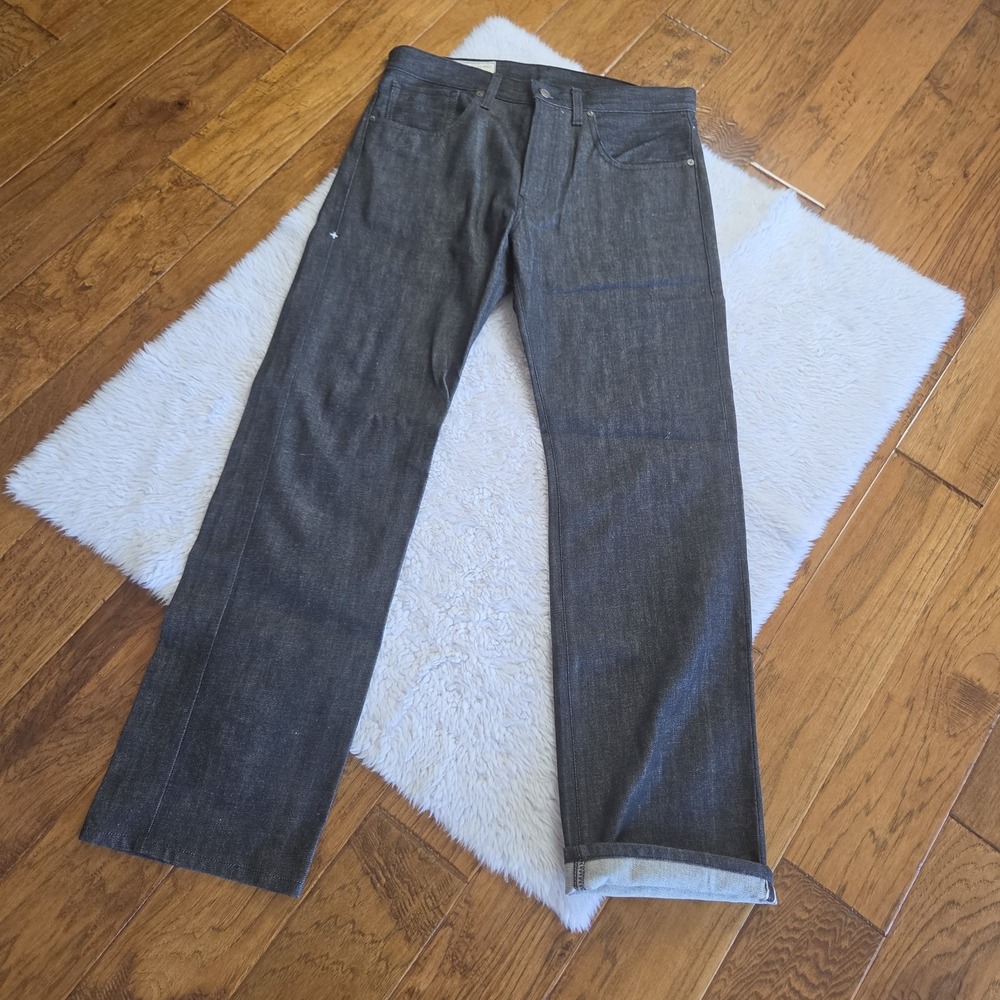 Imogene & Willie Selvedge Jeans Men's 33 34 Straight Leg Button Fly Gray